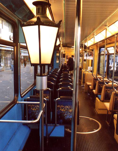 Energietram interior with lantern